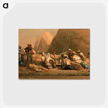 アートポストカード-Harvesters Resting - ジャン フランソワ ミレー Postcard.