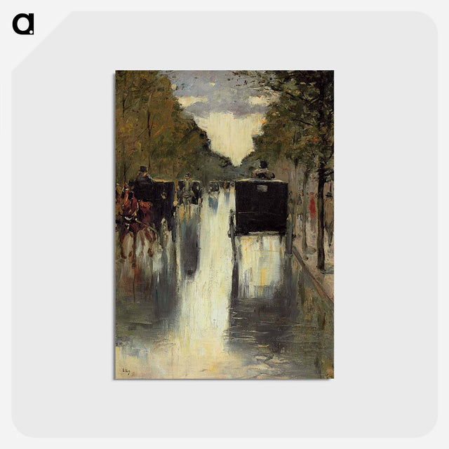 アートポストカード-Berlin street scene with horse-drawn cabs - レッサー ユリィ Postcard.