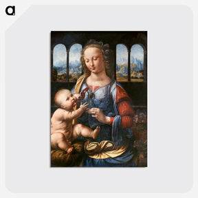 アートポストカード-Madonna of the Carnation - レオナルド ダ ヴィンチ Postcard.