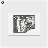 アートポストカード-Illustration for poem from Paul Verlaine's collection of poetry Sagesse - モーリス ドニ Postcard.