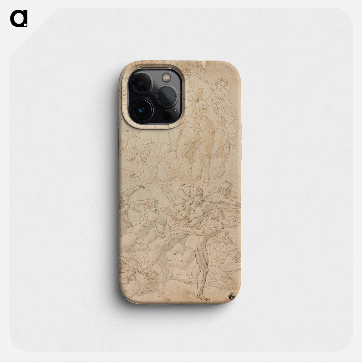 Archers Shooting at a Herm, Triumph of Bacchus, and Other Studies by Michelangelo Buonarroti - Michelangelo Buonarroti Phone Case.