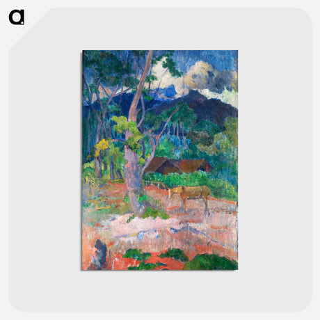 アートポストカード-Landscape with a Horse - ポール ゴーギャン Postcard.