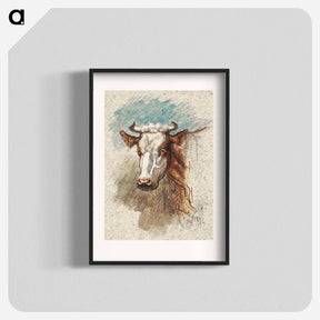 アートポスター-Head of a Cow, Étretat - サミュエル コールマン Poster.