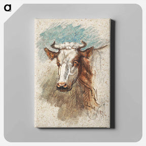 アートパネル-Head of a Cow, Étretat - サミュエル コールマン Canvas.