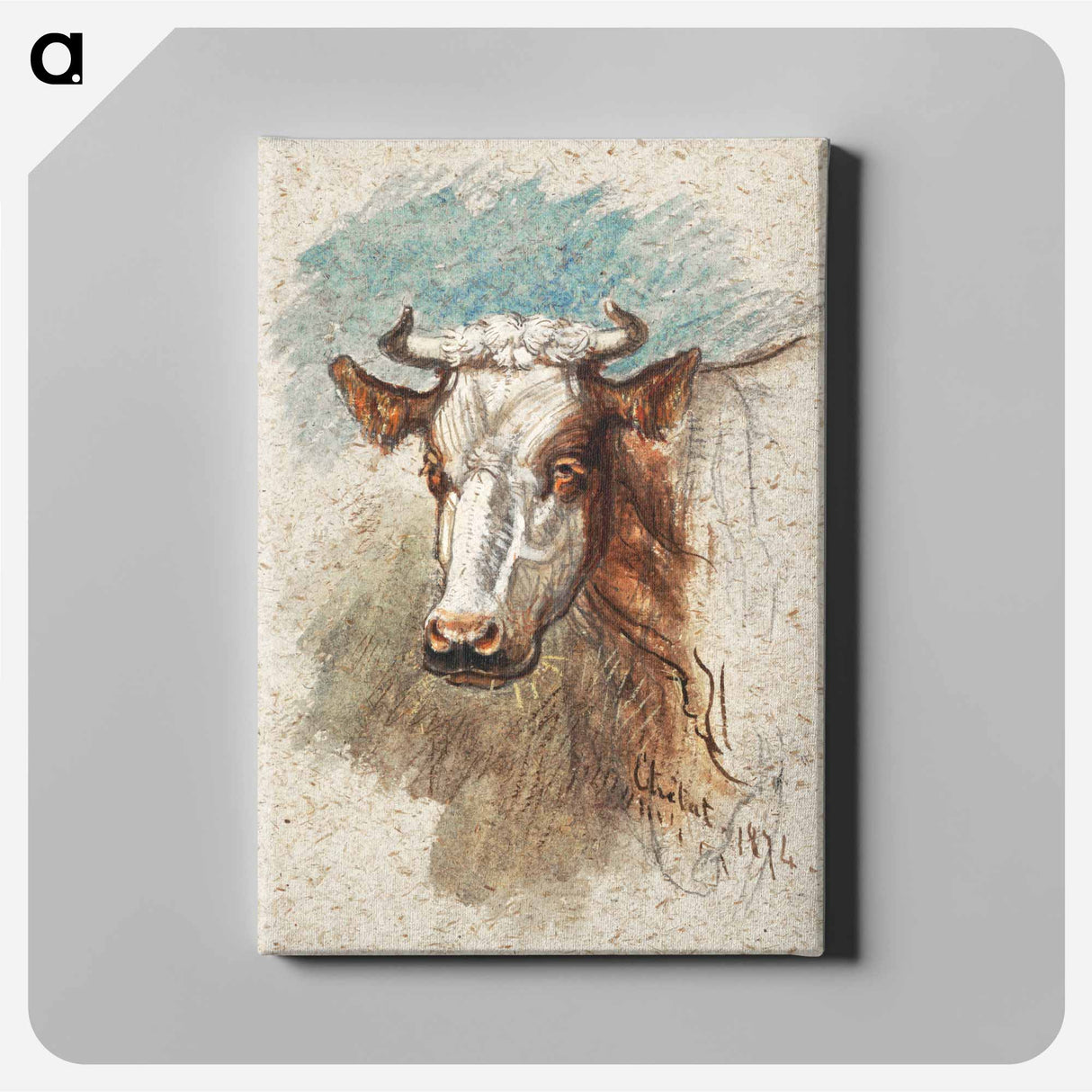 Head of a Cow, Étretat - サミュエル コールマン Canvas.