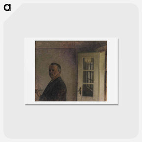 アートポストカード-Self-Portrait - ヴィルヘルム ハンマースホイ Postcard.