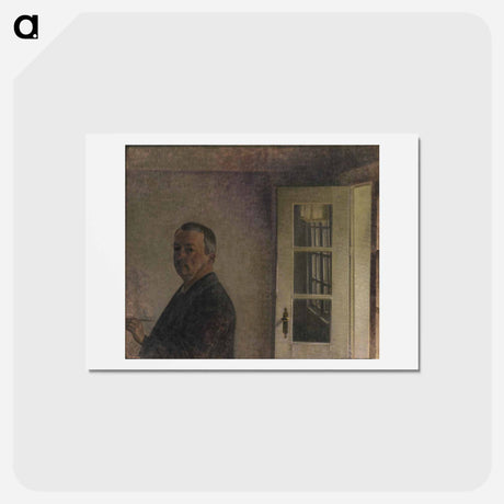 アートポストカード-Self-Portrait - ヴィルヘルム ハンマースホイ Postcard.