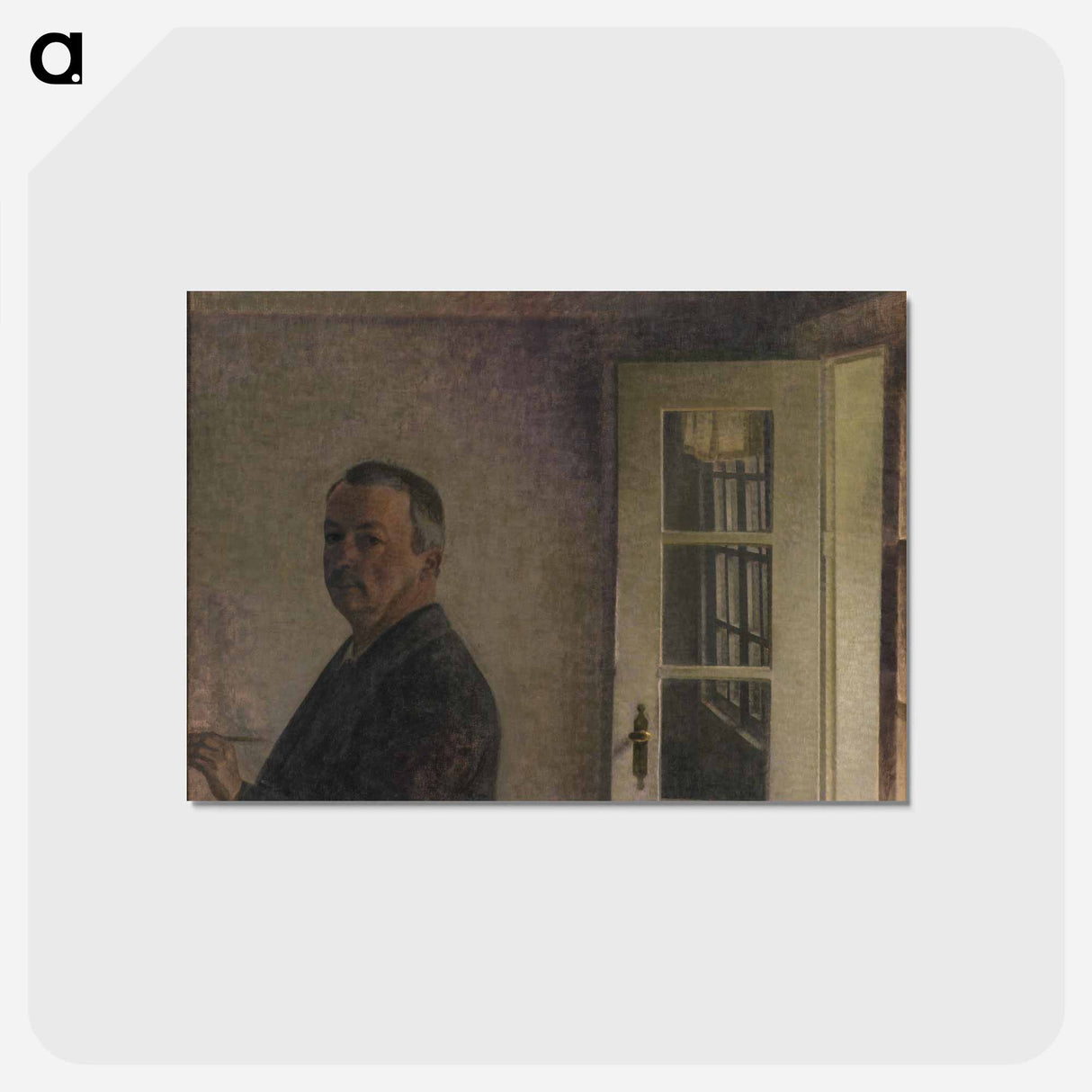 アートポストカード-Self-Portrait - ヴィルヘルム ハンマースホイ Postcard.