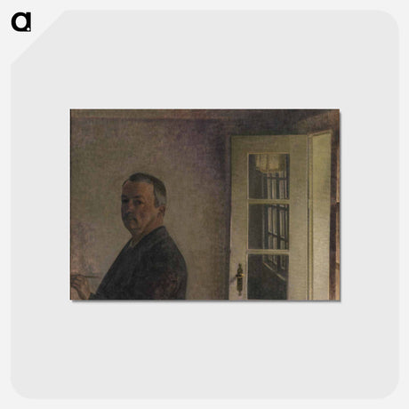 アートポストカード-Self-Portrait - ヴィルヘルム ハンマースホイ Postcard.