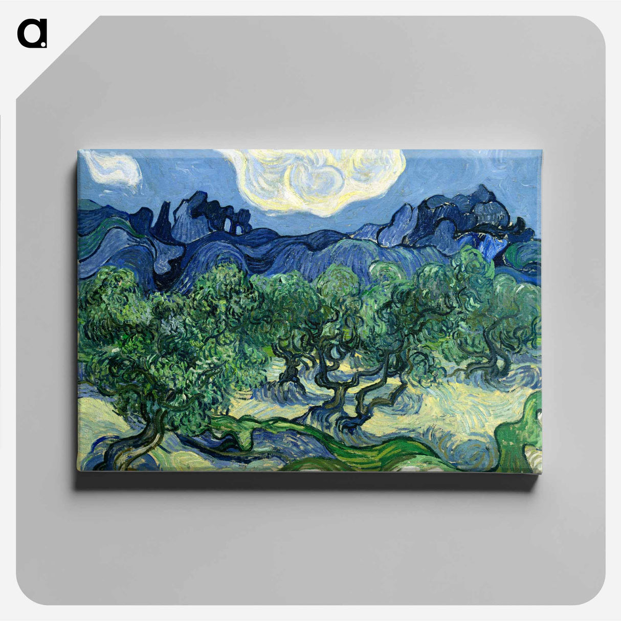 Olive Trees with the Alpilles in the Background - Vincent van Gogh Canvas.