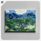 Olive Trees with the Alpilles in the Background - フィンセント ファン ゴッホ Canvas.