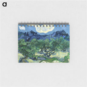 アートメモ帳-Olive Trees with the Alpilles in the Background - フィンセント ファン ゴッホ Memo.
