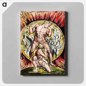 アートパネル-Stepping out of the Sun from Milton: a Poem, To Justify the Ways of God to Men by William Blake - ウィリアム ブレイク Canvas.