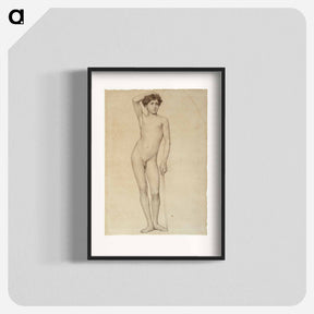 アートポスター-Nude male model, academy study - アルバート エーデルフェルト Poster.