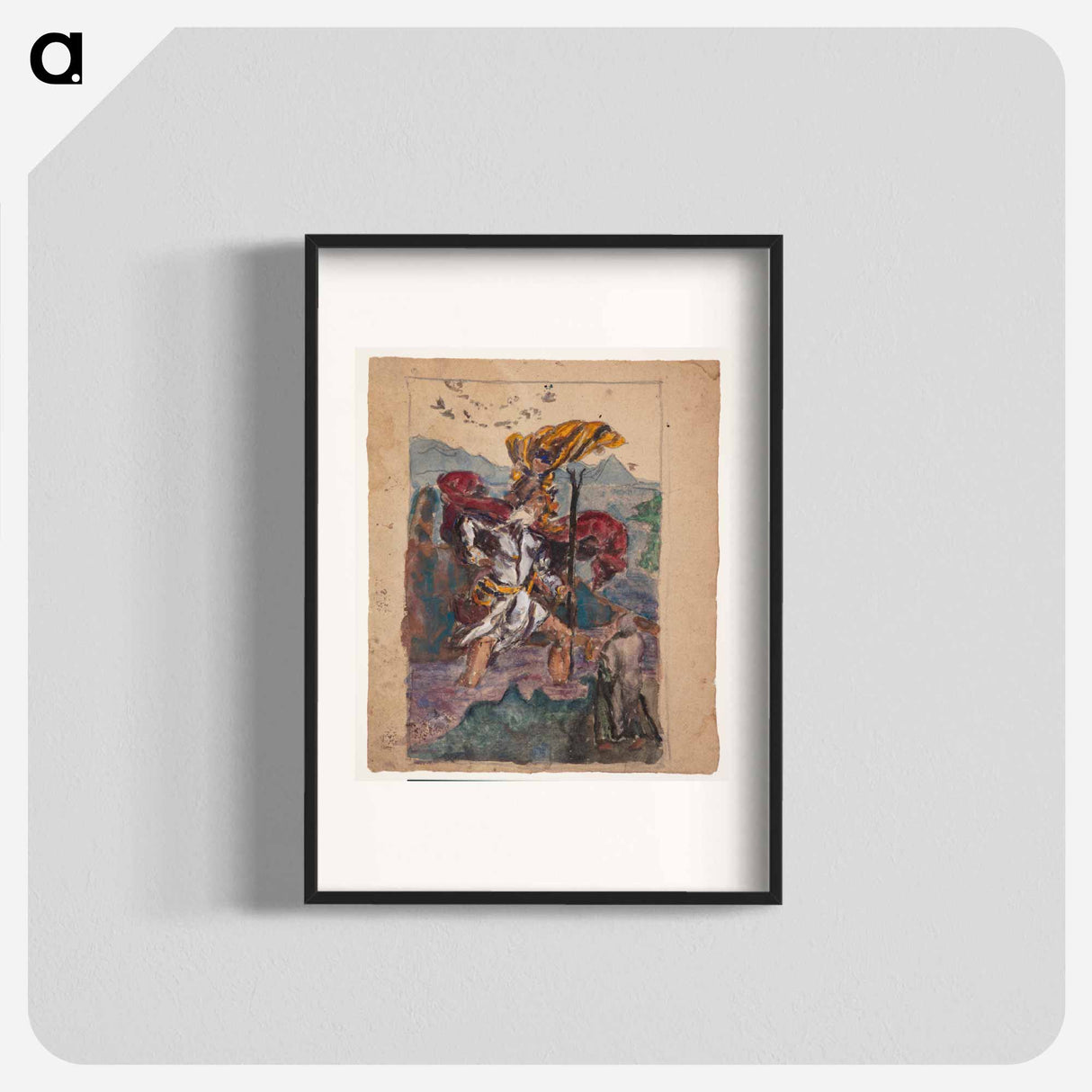 Study after Dürer: Saint Christopher II - アルブレヒト デューラー Poster.