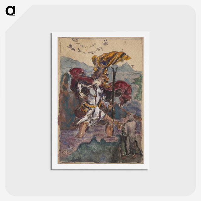 アートポストカード-Study after Dürer: Saint Christopher II - アルブレヒト デューラー Postcard.