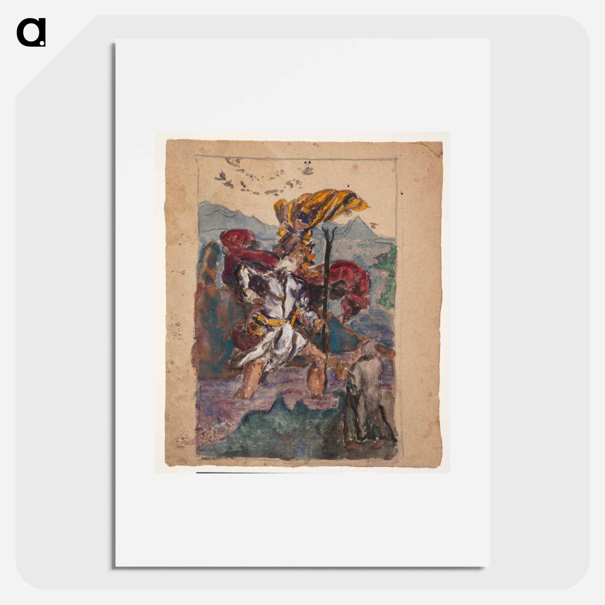 Study after Dürer: Saint Christopher II - アルブレヒト デューラー Poster.