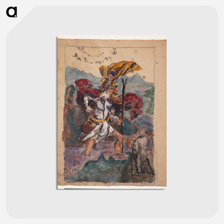 アートポストカード-Study after Dürer: Saint Christopher II - アルブレヒト デューラー Postcard.