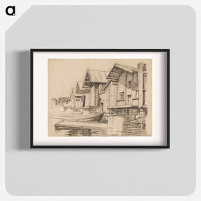 アートポスター-Riverside warehouses in porvoo - アルフレッド ウィリアム フィンチ Poster.