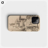 Riverside warehouses in porvoo - アルフレッド ウィリアム フィンチ Phone Case.