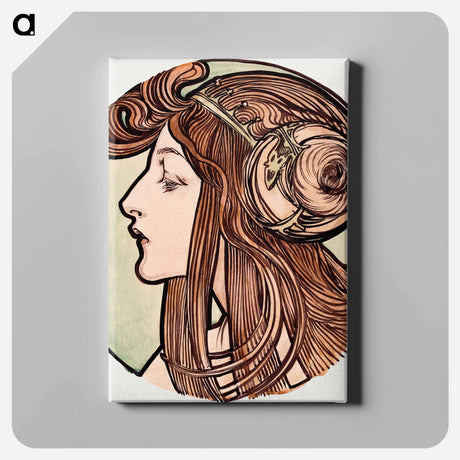 アートパネル-Stained glass window for the facade of the Fouquet boutique - アルフォンス ミュシャ Canvas.