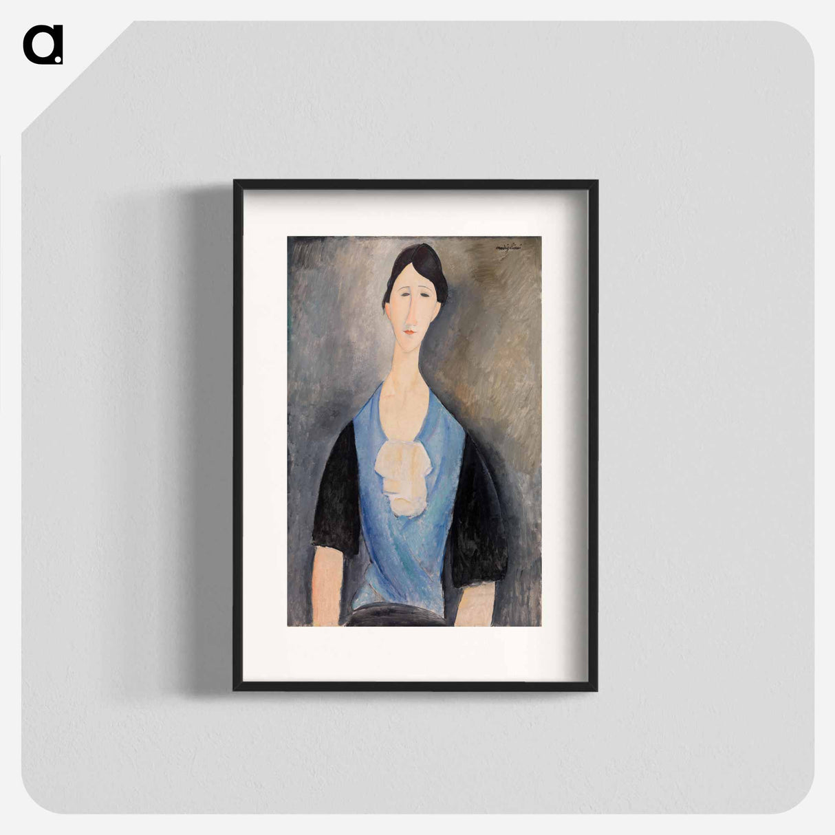 Young Woman in Blue - Amedeo Modigliani Poster.