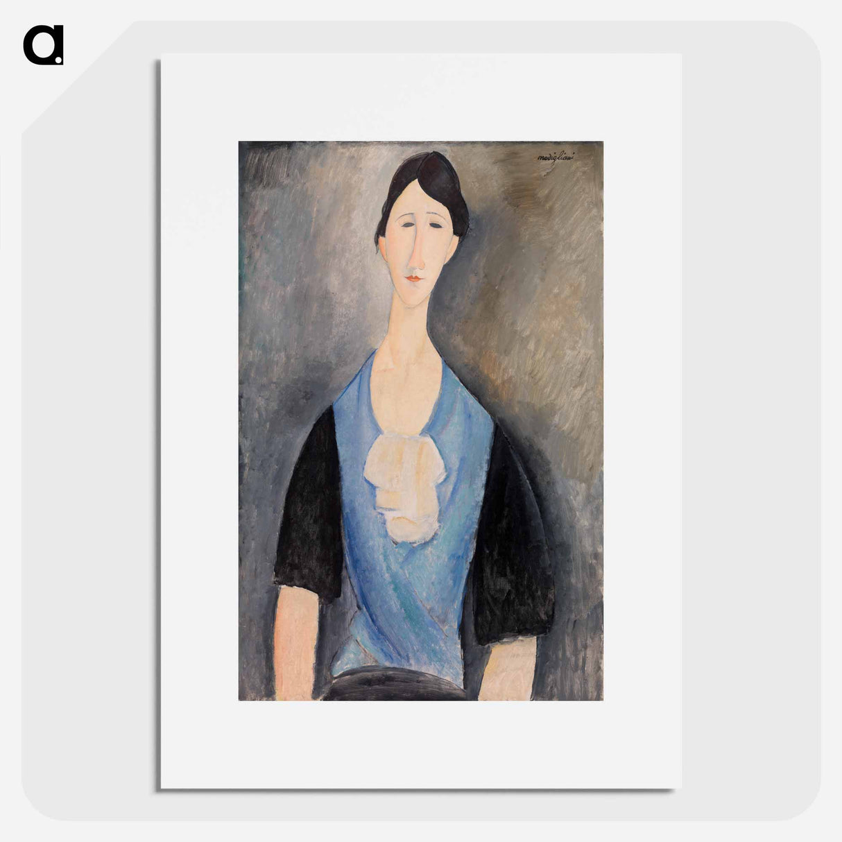 Young Woman in Blue - Amedeo Modigliani Poster.