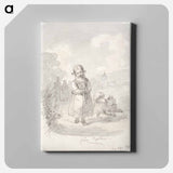 Tyttö juoksevan koiran kanssa - アンダース エクマン Canvas.