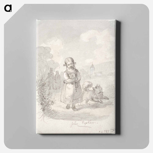 Tyttö juoksevan koiran kanssa - アンダース エクマン Canvas.