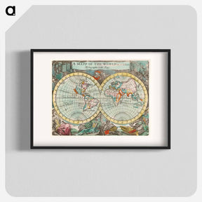 アートポスター-A mapp of the world - アンティーク地図 Poster.
