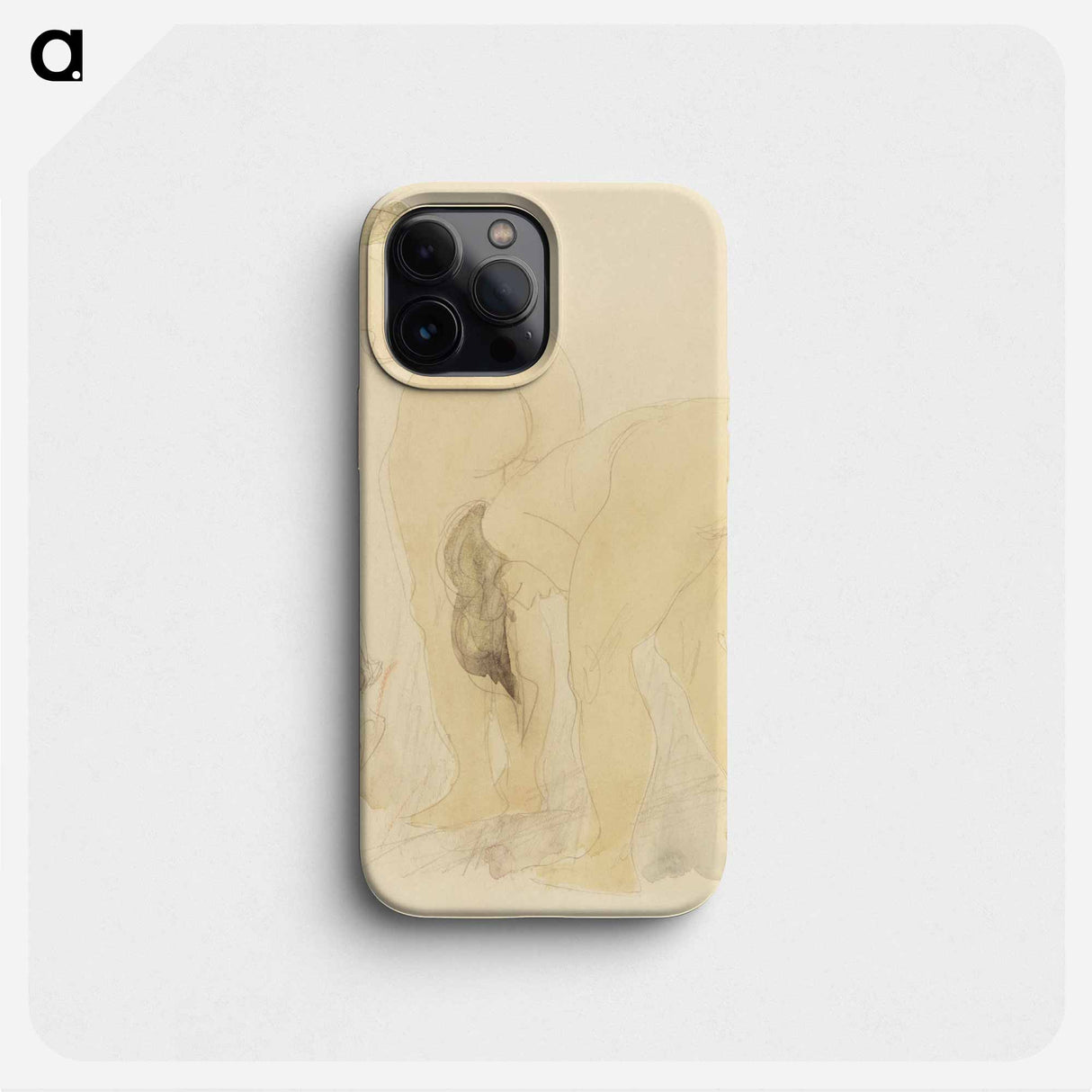 Naked women bending over, vintage nude illustration - オーギュスト ロダン Phone Case.