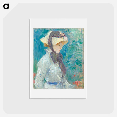 アートポストカード-Young Woman with a Straw Hat
 - ベルト モリゾ Postcard.