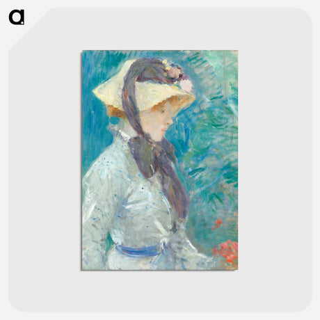 アートポストカード-Young Woman with a Straw Hat
 - ベルト モリゾ Postcard.
