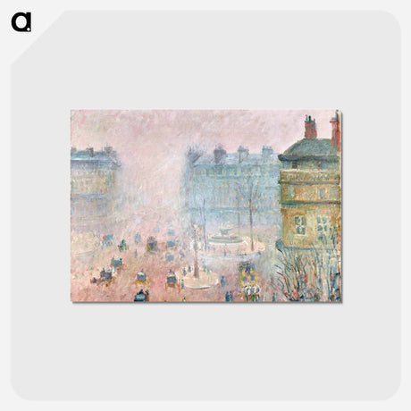 アートポストカード-Place du Theatre Francais: Fog Effect - カミーユ ピサロ Postcard.