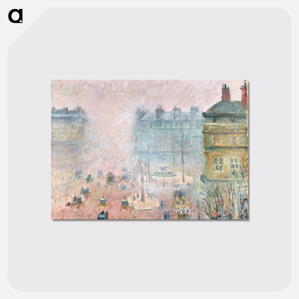 Place du Theatre Francais: Fog Effect - カミーユ ピサロ Postcard.