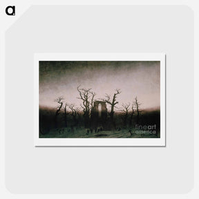 アートポストカード-The Abbey in the Oakwood - カスパー ダーヴィト フリードリヒ Postcard.
