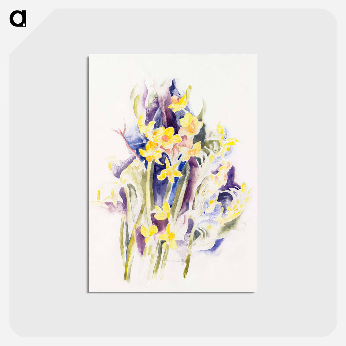 アートポストカード-Small Daffodils - チャールズ デムス Postcard.