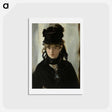 アートポストカード-Berthe Morisot With a Bouquet of Violets - エドゥアール マネ Postcard.