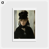 アートポストカード-Berthe Morisot With a Bouquet of Violets - エドゥアール マネ Postcard.