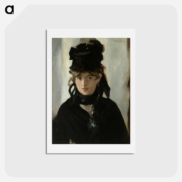 アートポストカード-Berthe Morisot With a Bouquet of Violets - エドゥアール マネ Postcard.