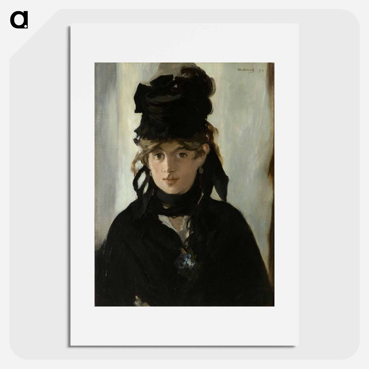 Berthe Morisot With a Bouquet of Violets - エドゥアール マネ Poster.