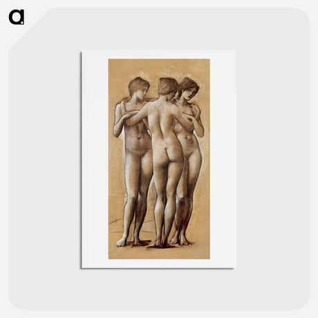 アートポストカード-Venus Concordia: Study of the Three Graces - エドワード バーン ジョーンズ Postcard.