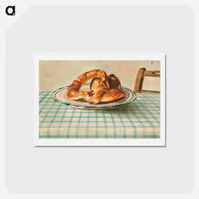 アートポストカード-Still life with pastry plate - エゴン シーレ Postcard.