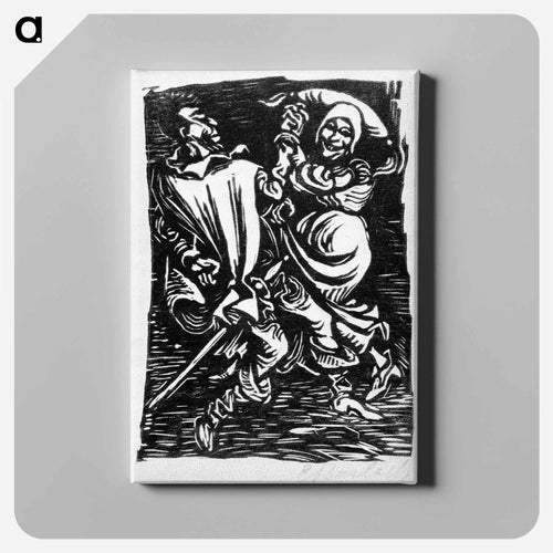 Mephistopheles dancing with the old woman - Ernst Heinrich Barlach Canvas.