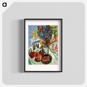 アートポスター-Still Life with Jug and African Bowl - エルンスト ルートヴィヒ キルヒナー Poster.