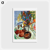 アートポストカード-Still Life with Jug and African Bowl - エルンスト ルートヴィヒ キルヒナー Postcard.