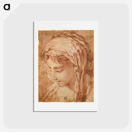 アートポストカード-Head of a Woman - フランソワ ブーシェ Postcard.