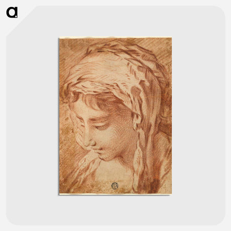 アートポストカード-Head of a Woman - フランソワ ブーシェ Postcard.