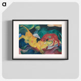 Cows Red Green Yellow - フランツ マルク Poster.