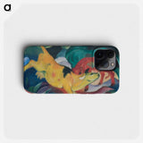 Cows Red Green Yellow - フランツ マルク Phone Case.